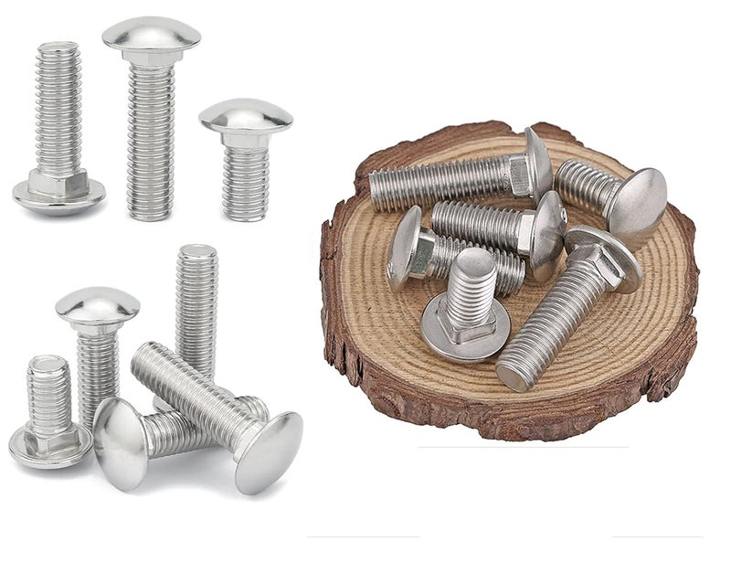 LBY 10 Sets Carriage Bolts Screws Assortment Kit, 5/16-18 x 2'' Round Head Square Neck Bolts (with Hex Nuts and Flat Washers), Carbon Steel (Zinc Plated), Silvery - Image 5